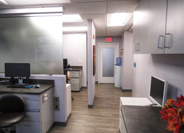 Hallway leading to dental operatories at Capital Dental Center in Washington, D.C.